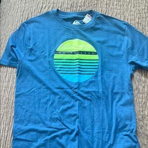 Quiksilver Blue Short Sleeve Tee with Tropical Graphic